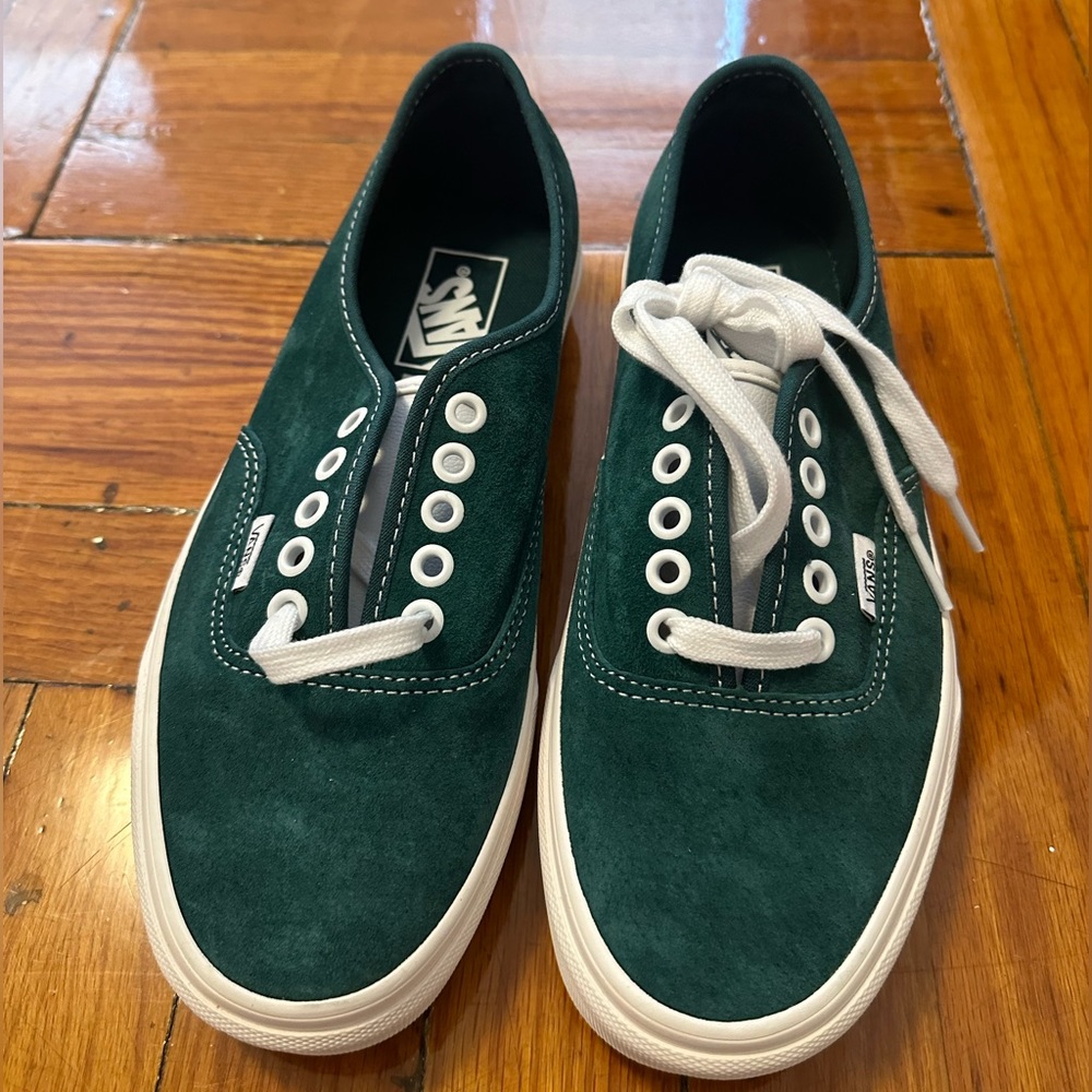 VANS dark emerald green suede sneakers